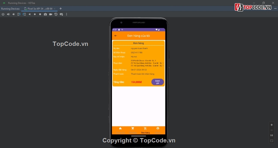 code đồ án android,code đồ án đặt trà sữa bằng android,app đặt trà sữa,code đồ án java android studio